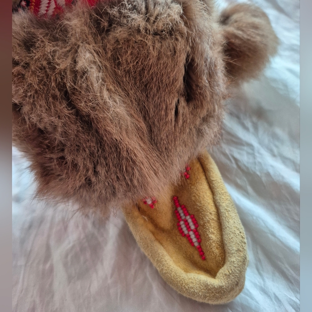 Baby Mukluks Beaded Moccasin Boots Suede And Fur - Picture 4 of 6